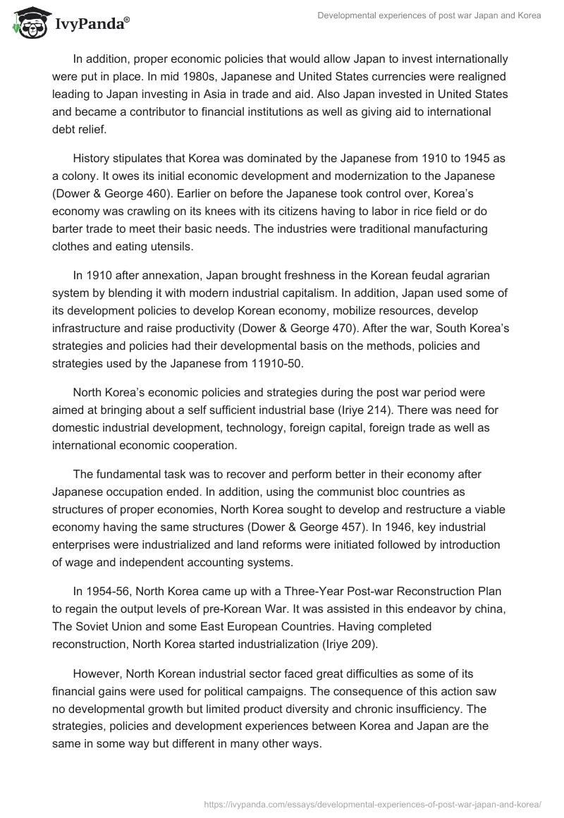 Developmental Experiences of Post War Japan and Korea. Page 3