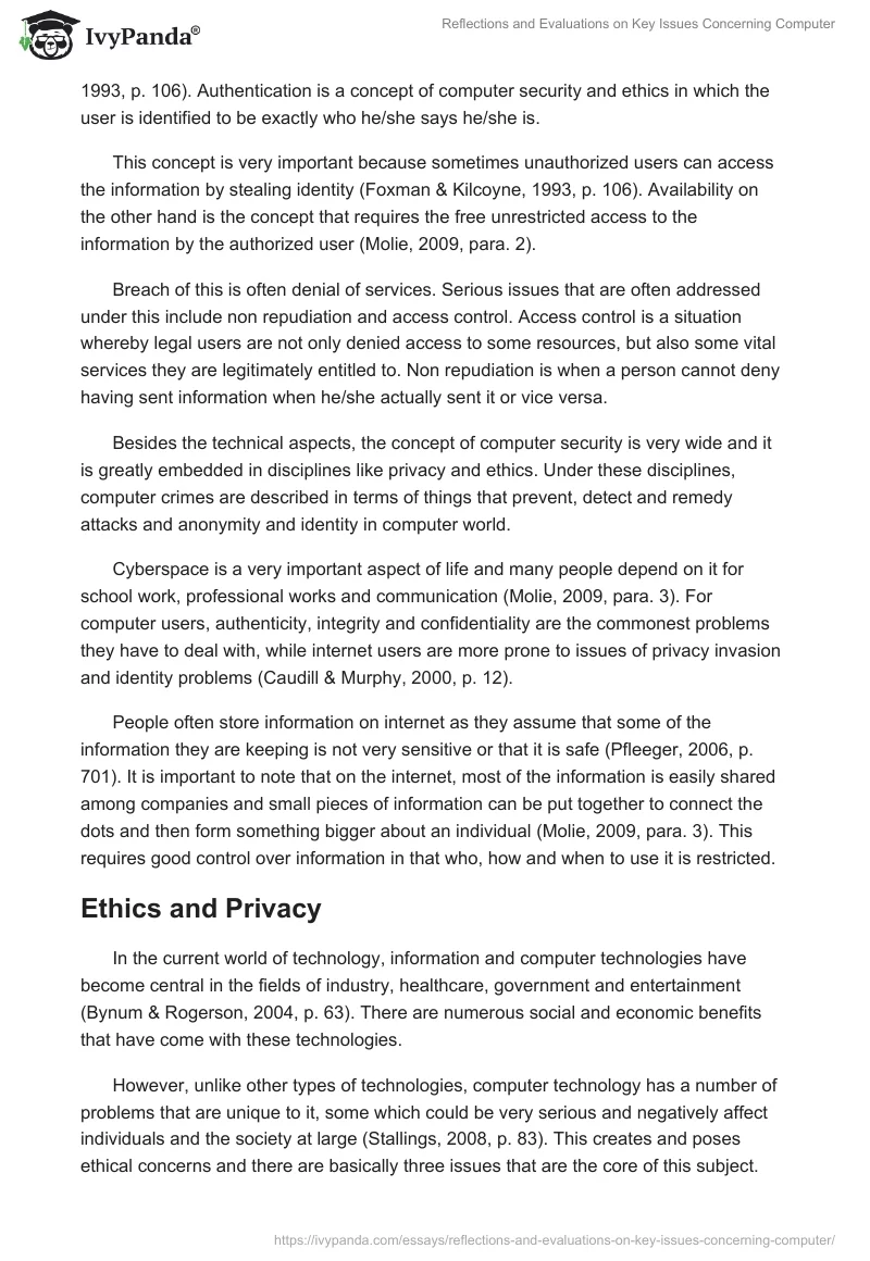 Reflections and Evaluations on Key Issues Concerning Computer. Page 2