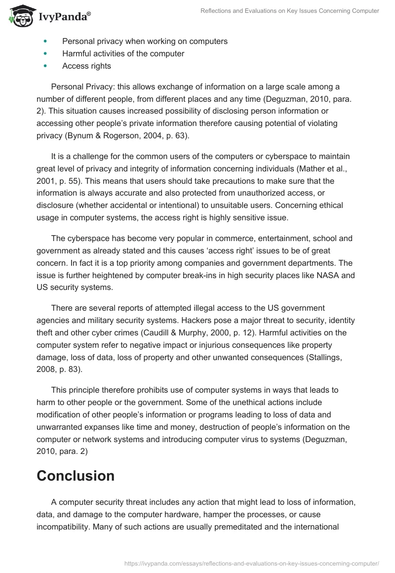Reflections and Evaluations on Key Issues Concerning Computer. Page 3