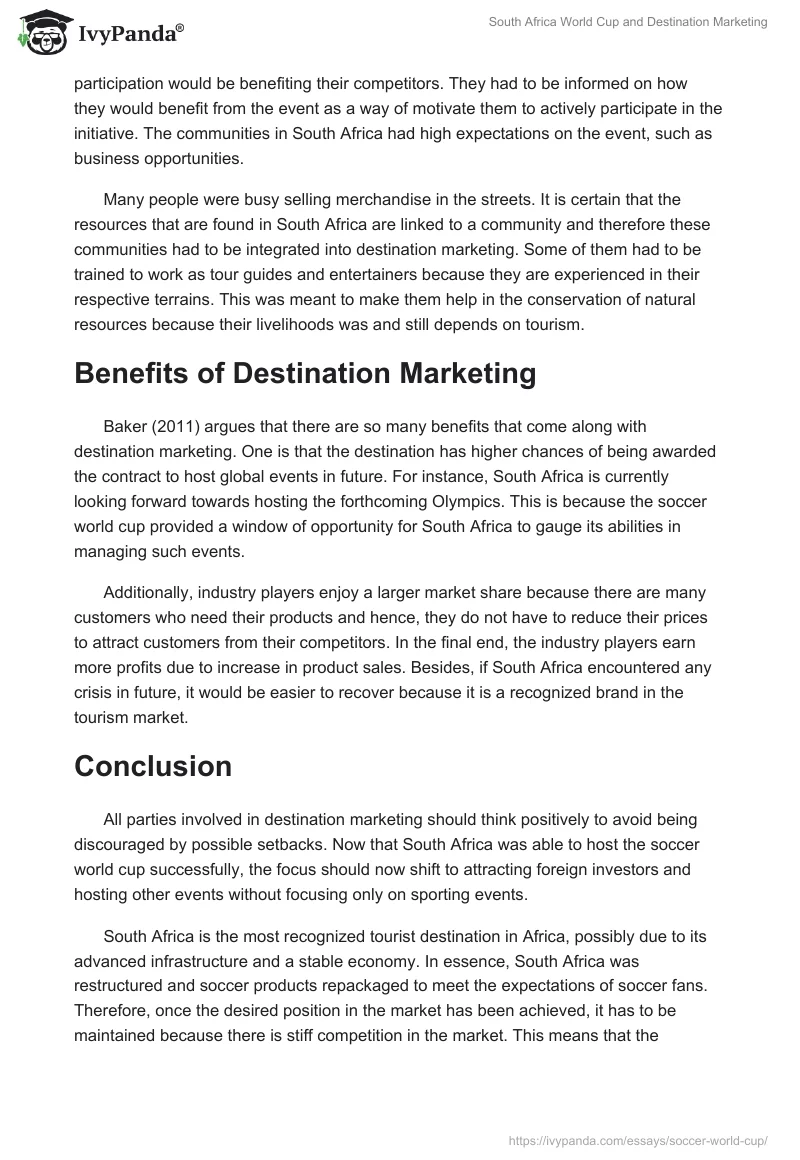 South Africa World Cup and Destination Marketing. Page 5