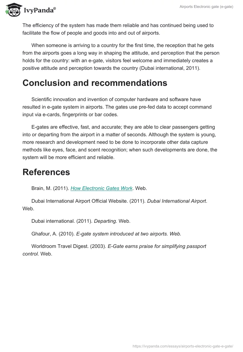 Airports Electronic Gate (E-Gate). Page 5
