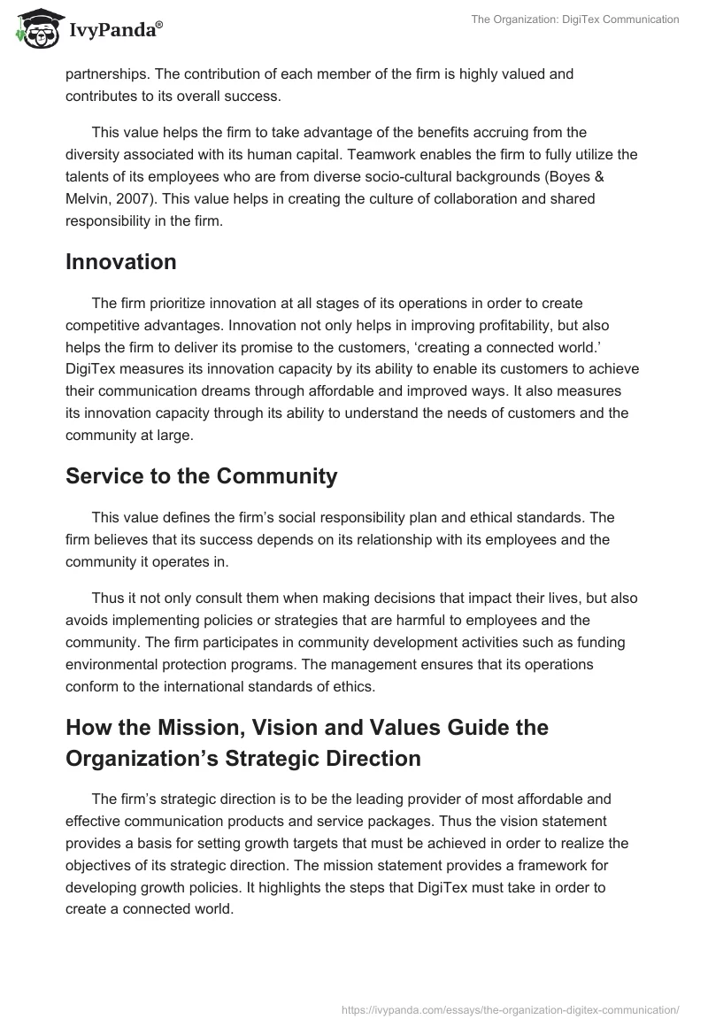 The Organization: DigiTex Communication. Page 3