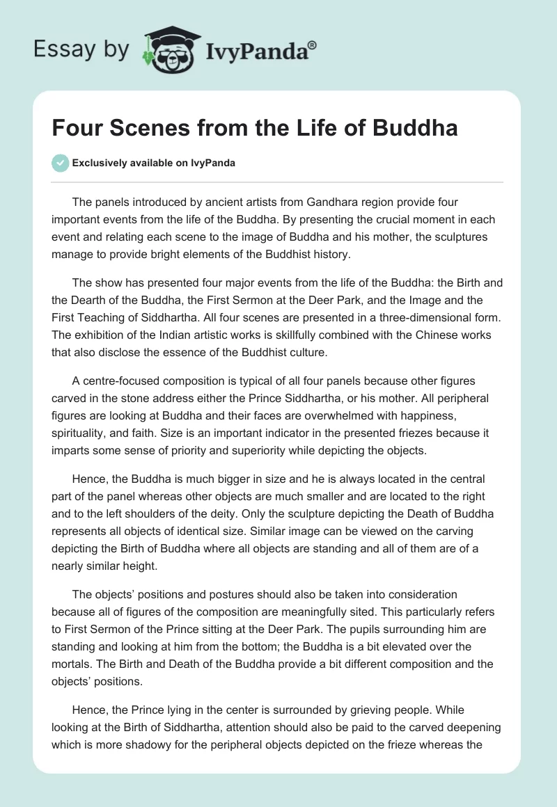 Four Scenes from the Life of Buddha. Page 1