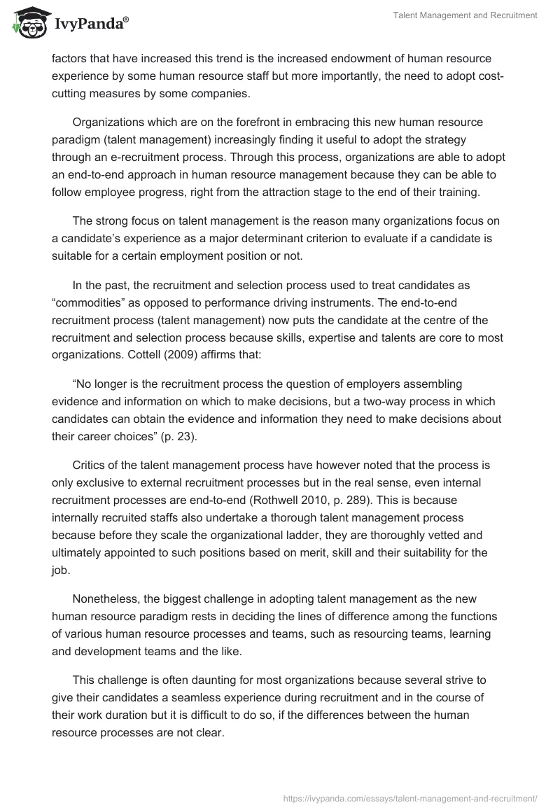 Talent Management and Recruitment. Page 5