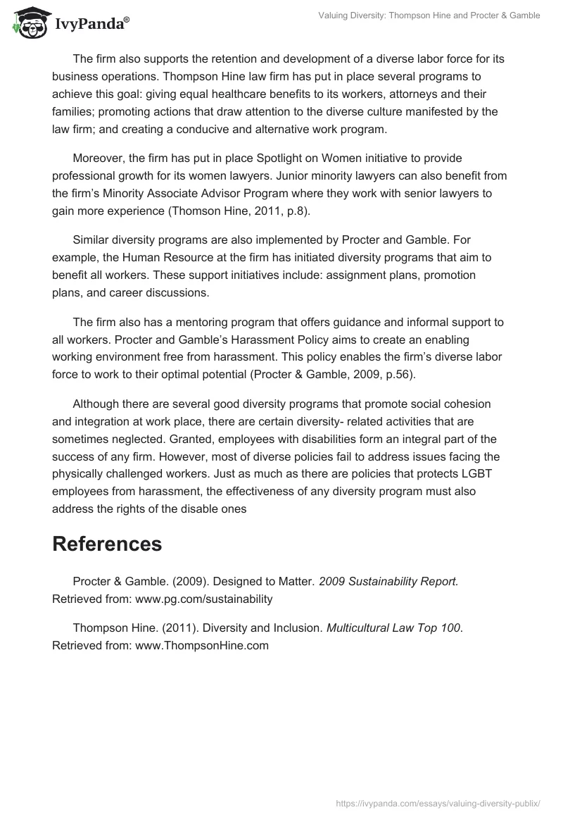 Valuing Diversity: Thompson Hine and Procter & Gamble. Page 2