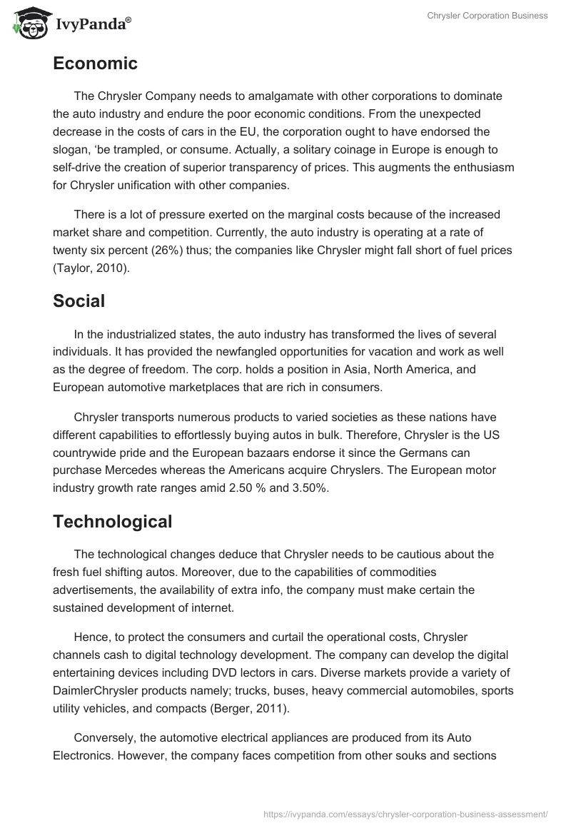 Chrysler Corporation Business. Page 2