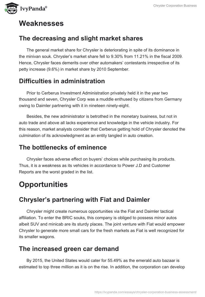 Chrysler Corporation Business. Page 4