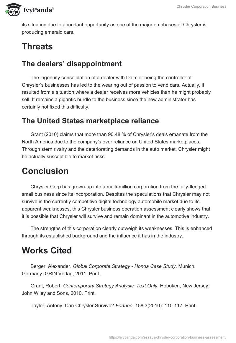 Chrysler Corporation Business. Page 5