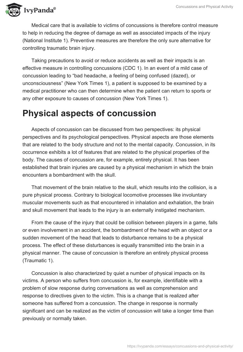 Concussions and Physical Activity. Page 4