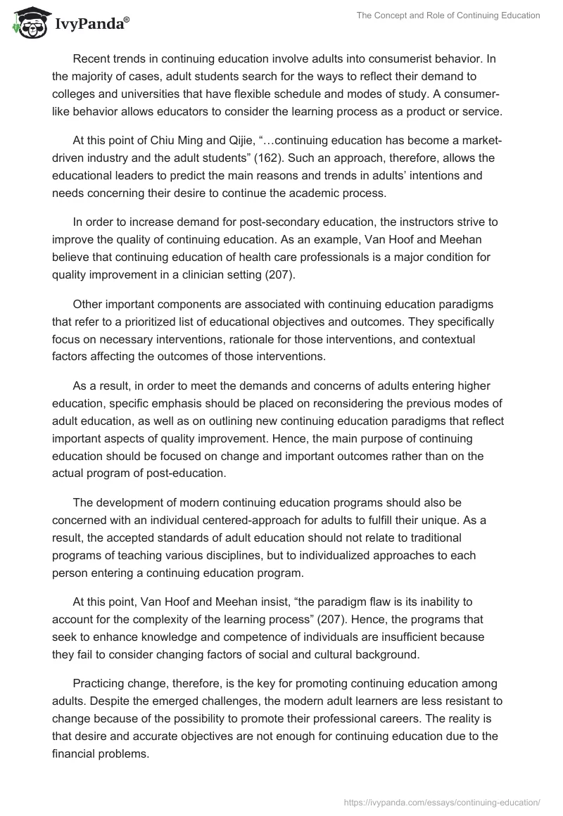 The Concept and Role of Continuing Education. Page 2