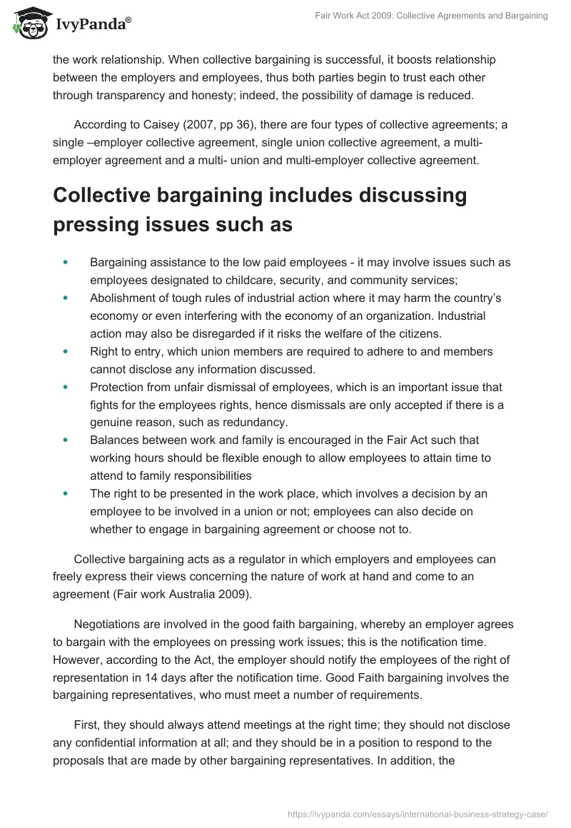 Fair Work Act 2009: Collective Agreements and Bargaining. Page 2