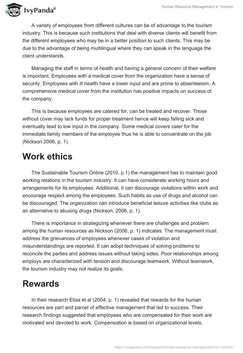 Human Resource Management in Tourism. Page 5