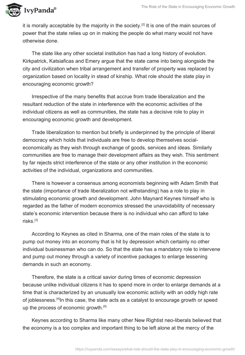 The Role of the State in Encouraging Economic Growth. Page 2