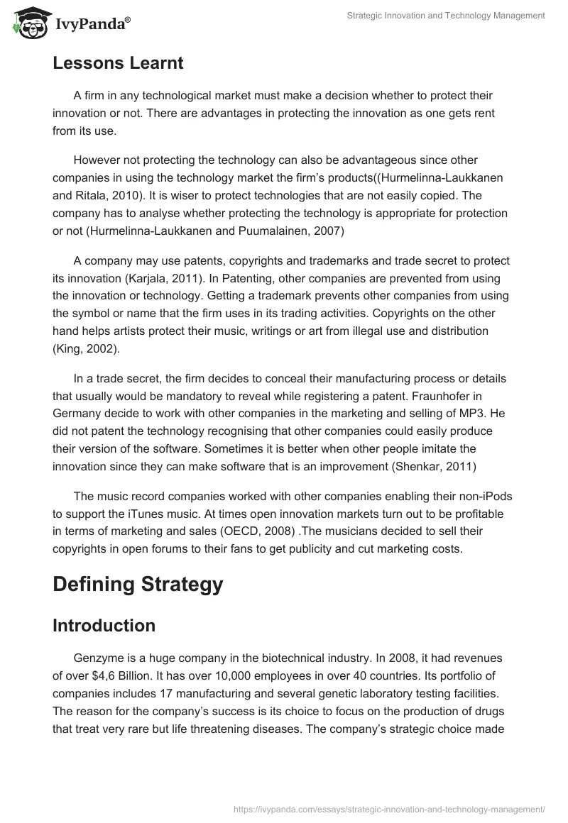 Strategic Innovation and Technology Management. Page 3