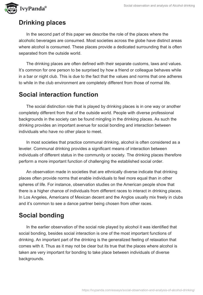 Social Observation and Analysis of Alcohol Drinking. Page 3