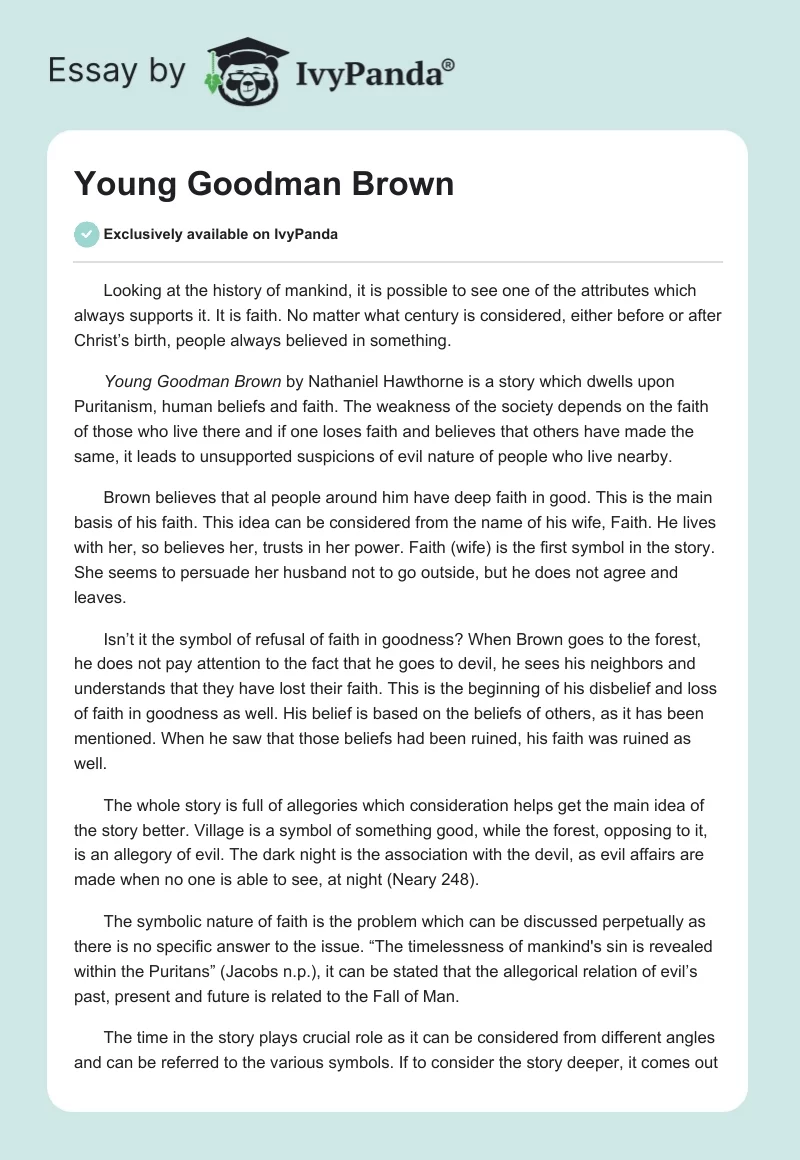 Young Goodman Brown. Page 1