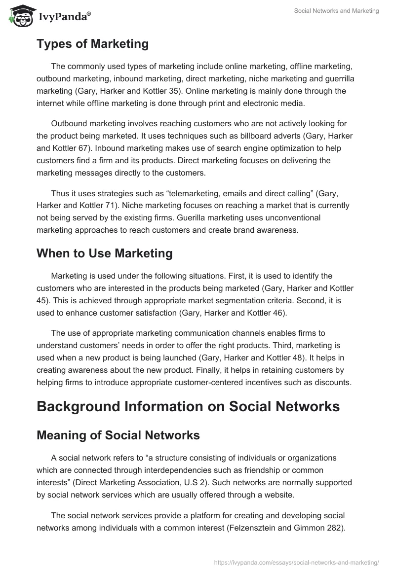 Social Networks and Marketing. Page 2