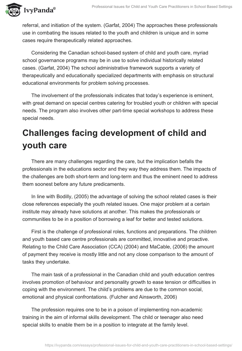 Professional Issues for Child and Youth Care Practitioners in School Based Settings. Page 2