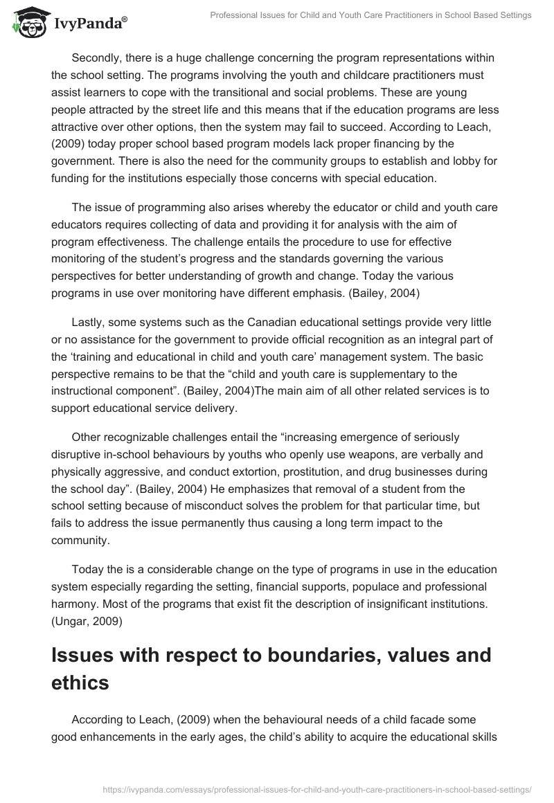 Professional Issues for Child and Youth Care Practitioners in School Based Settings. Page 3