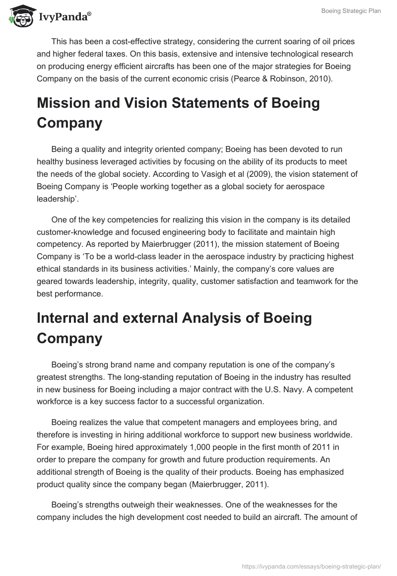 Boeing Strategic Plan. Page 2