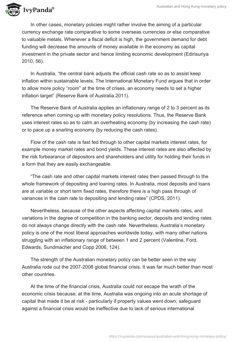 Australian and Hong Kong monetary policy. Page 3
