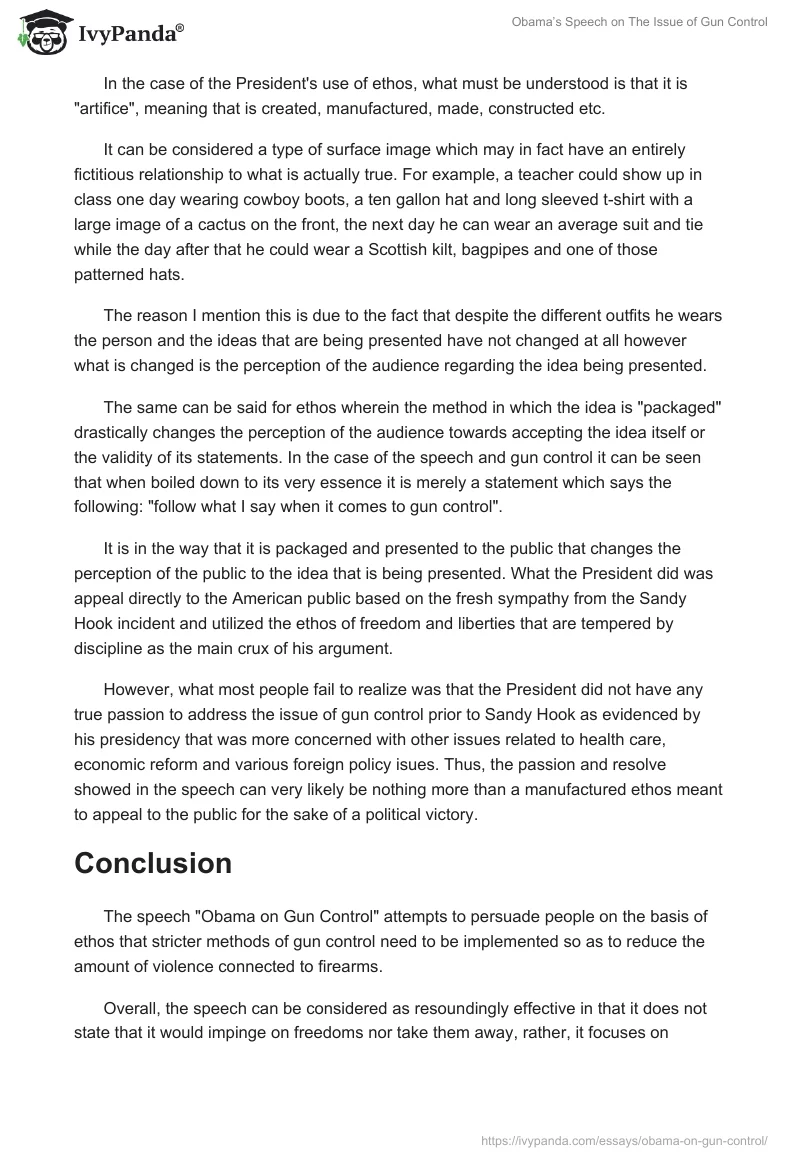 Obama’s Speech on the Issue of Gun Control. Page 3