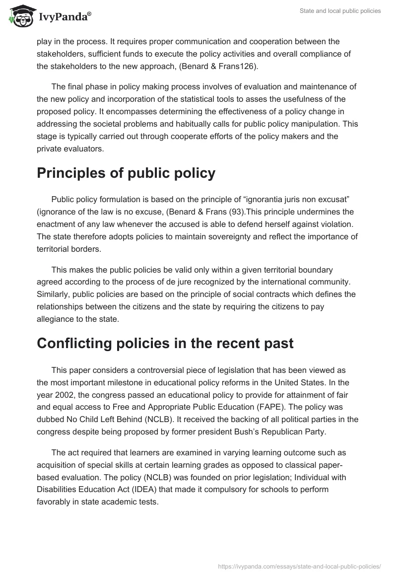 State and local public policies. Page 2