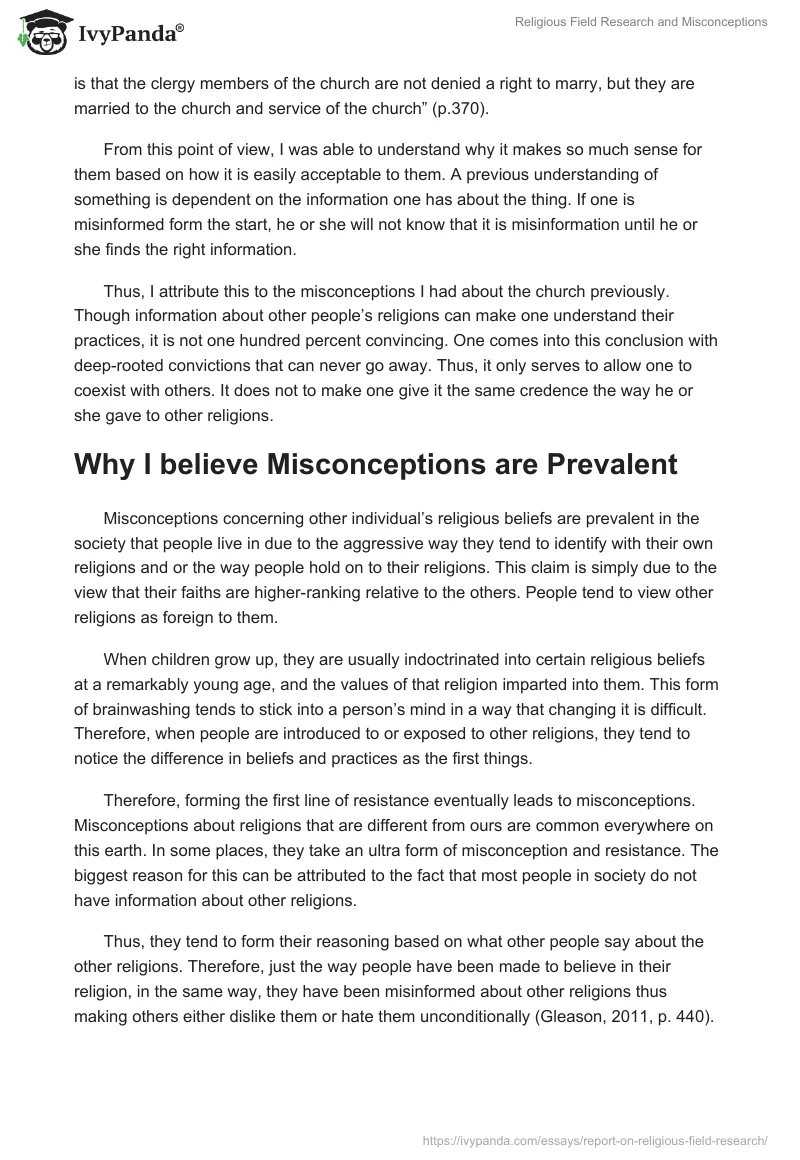 Religious Field Research and Misconceptions. Page 3