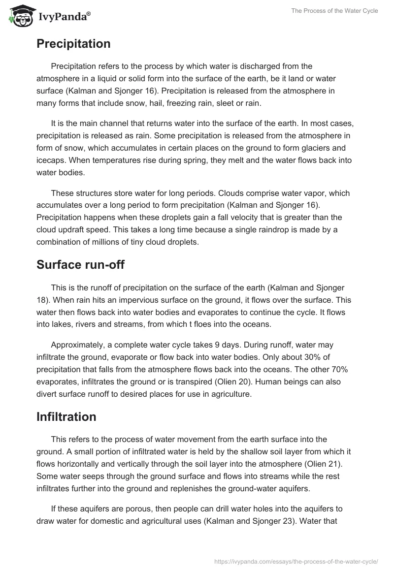 The Process of the Water Cycle. Page 3