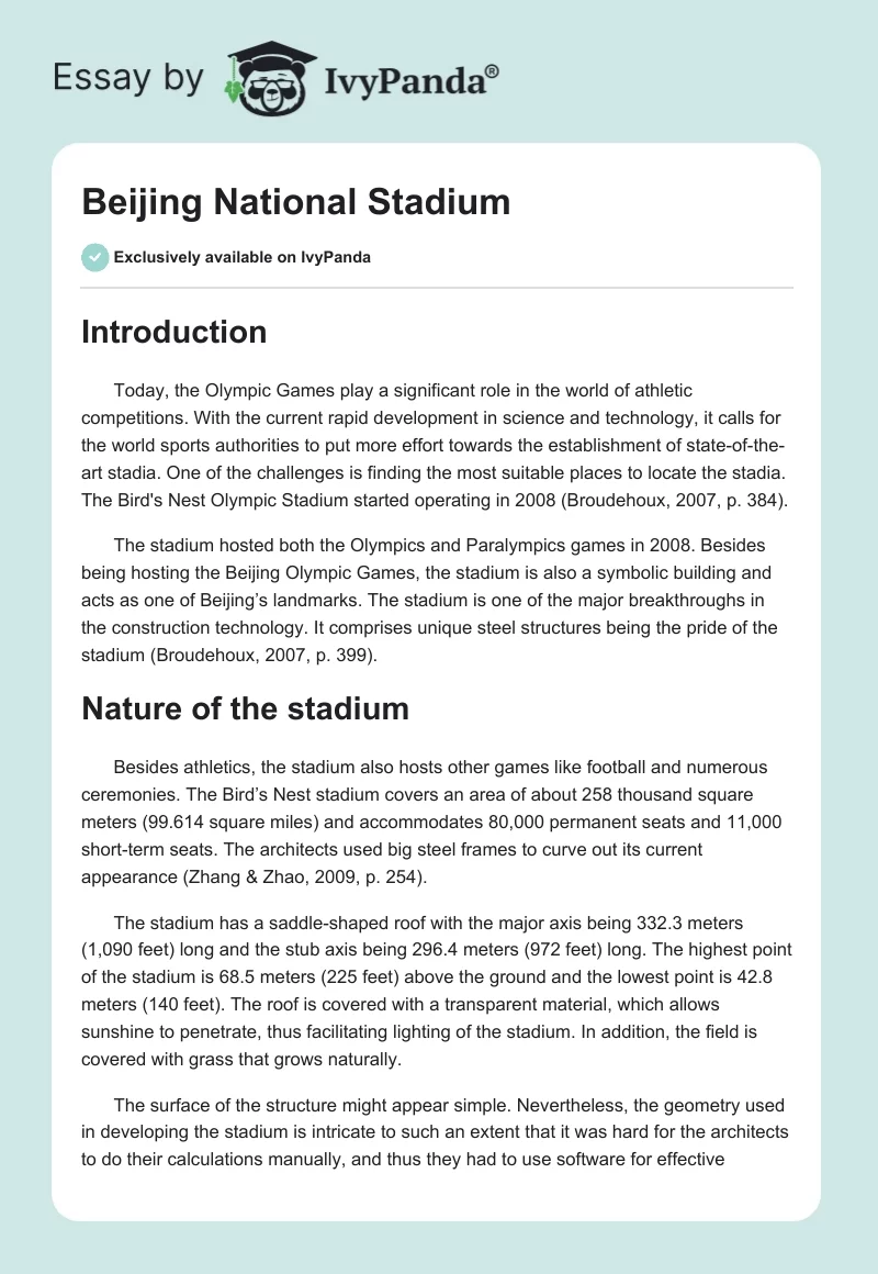 Beijing National Stadium. Page 1