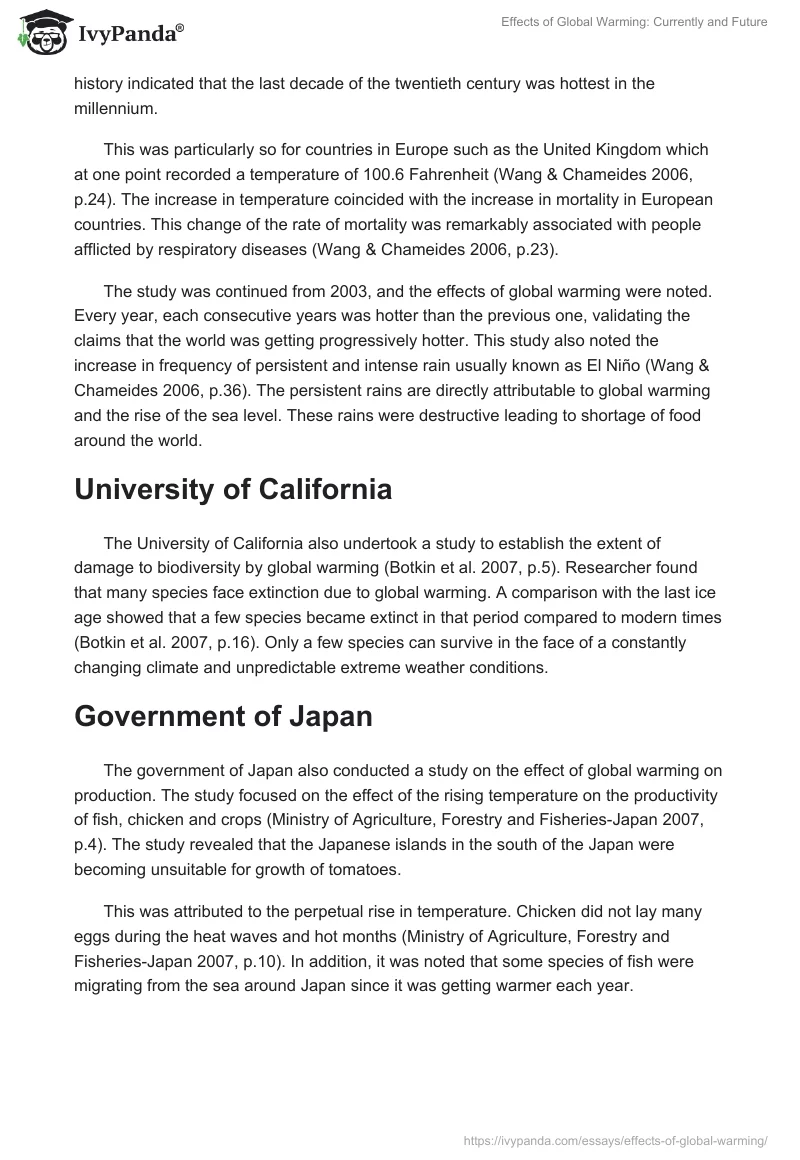 Effects of Global Warming: Currently and Future. Page 4