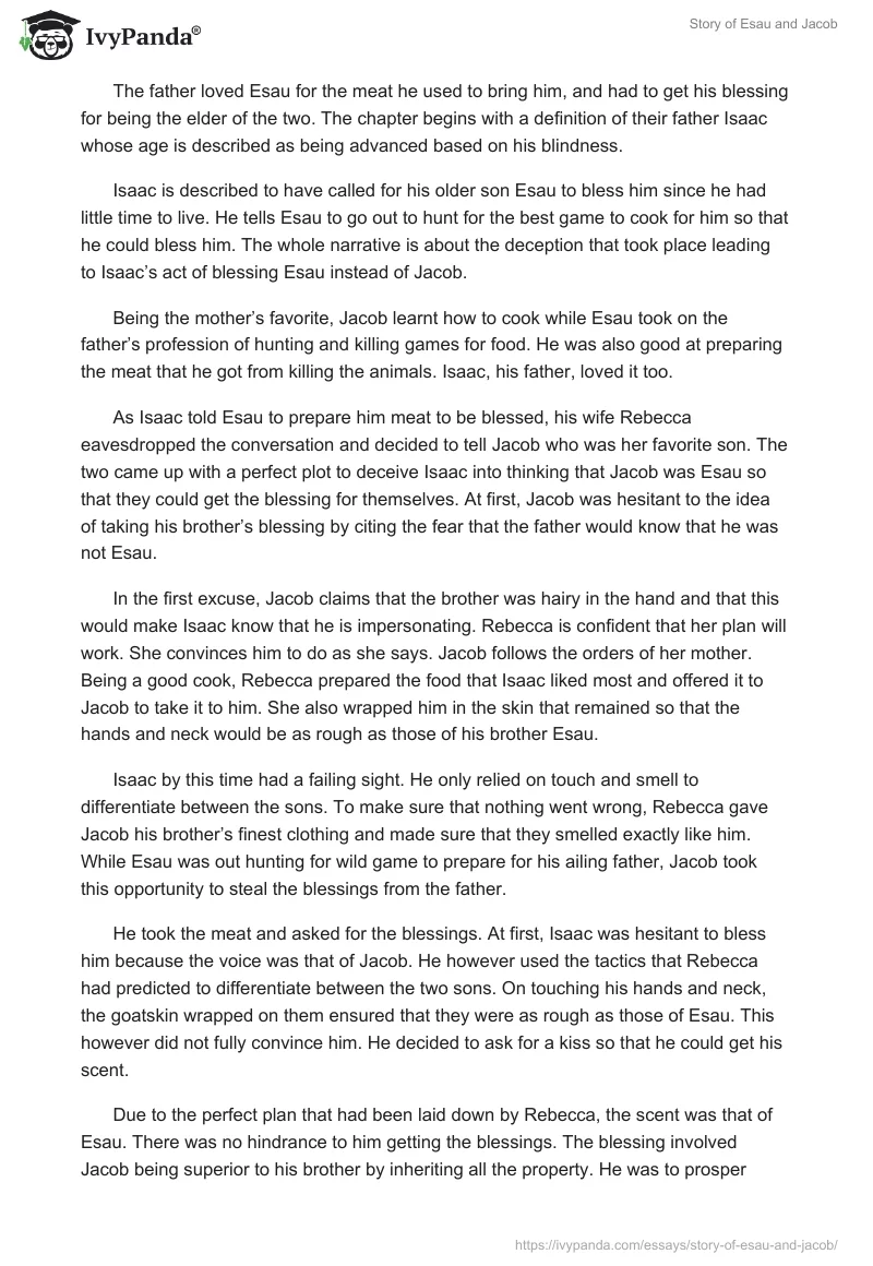 Story of Esau and Jacob. Page 2