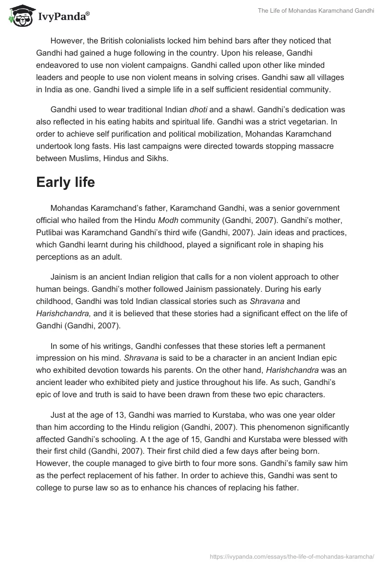 The Life of Mohandas Karamchand Gandhi. Page 2
