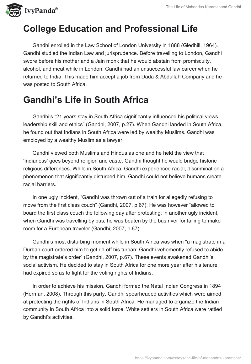 The Life of Mohandas Karamchand Gandhi. Page 3