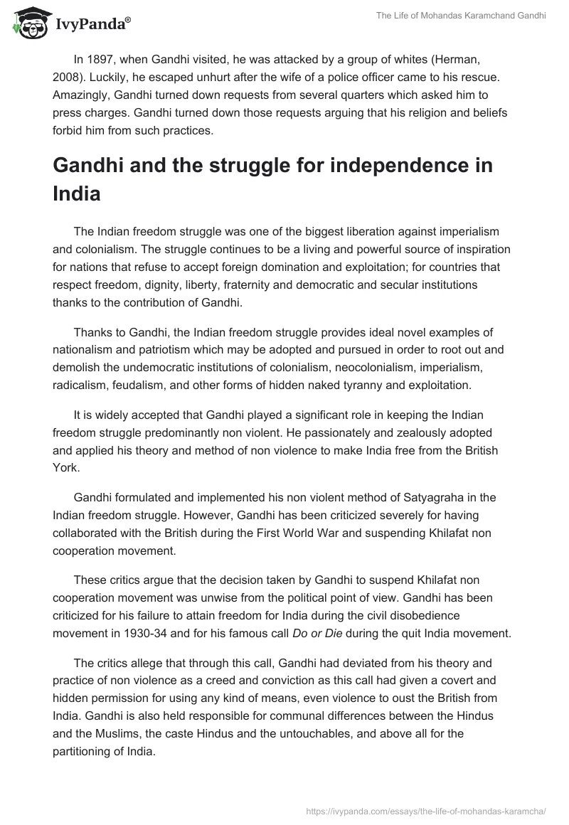 The Life of Mohandas Karamchand Gandhi. Page 4