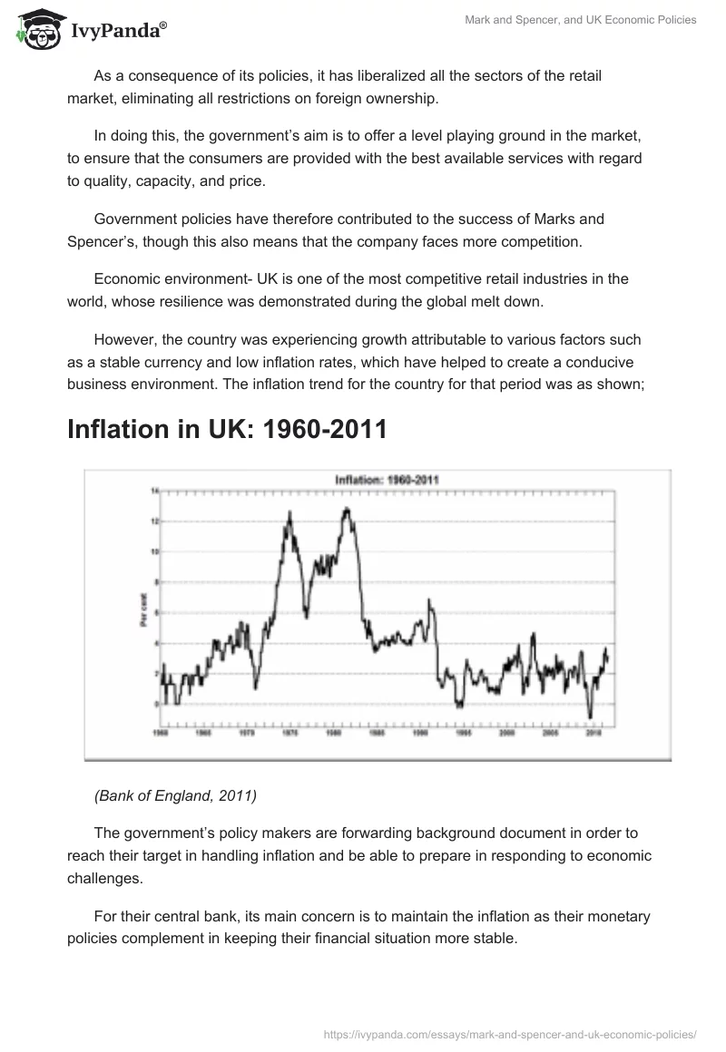Mark and Spencer, and UK Economic Policies. Page 4