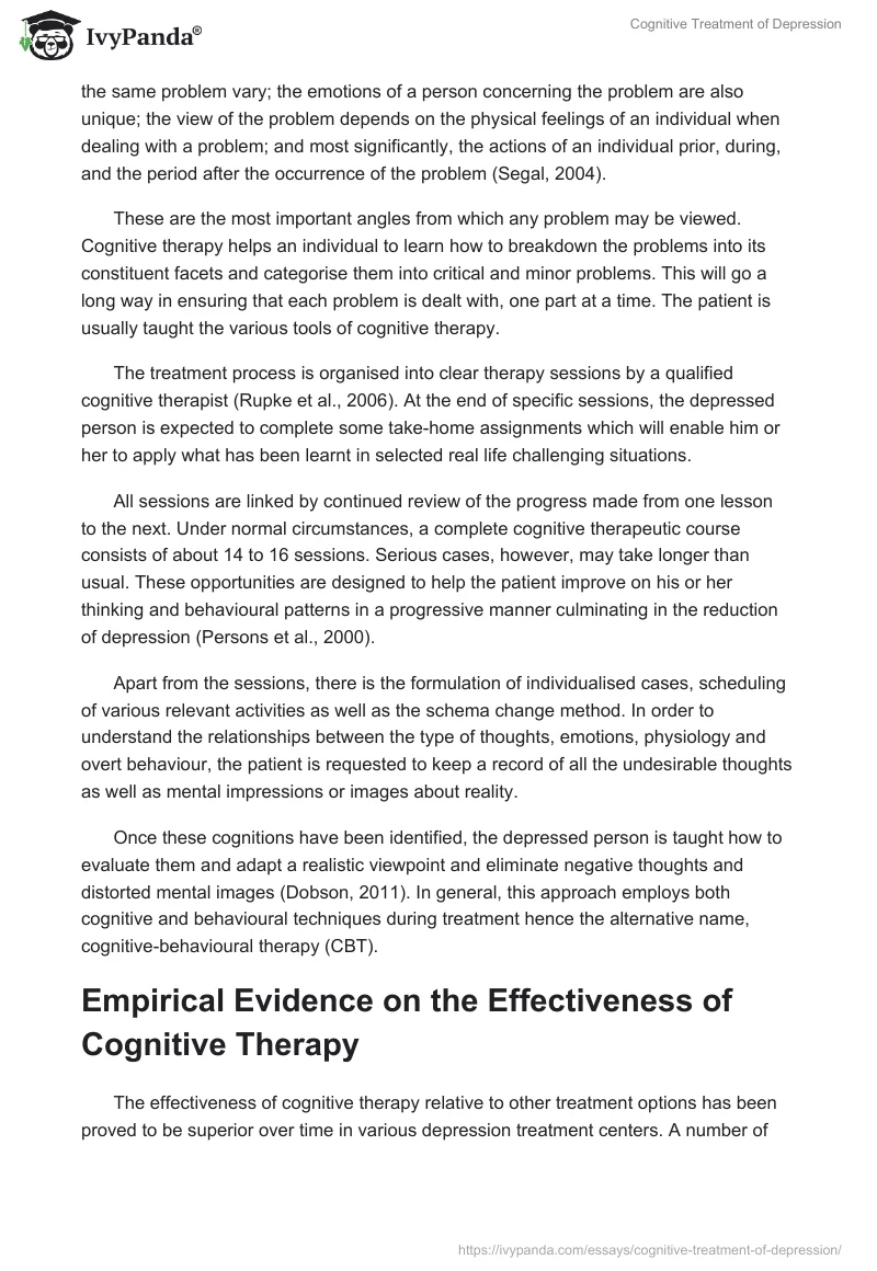 Cognitive Treatment of Depression. Page 3