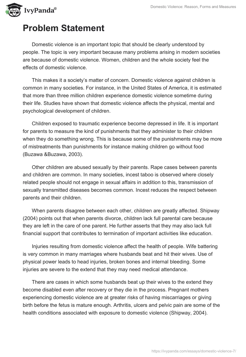 Domestic Violence: Reason, Forms and Measures. Page 2