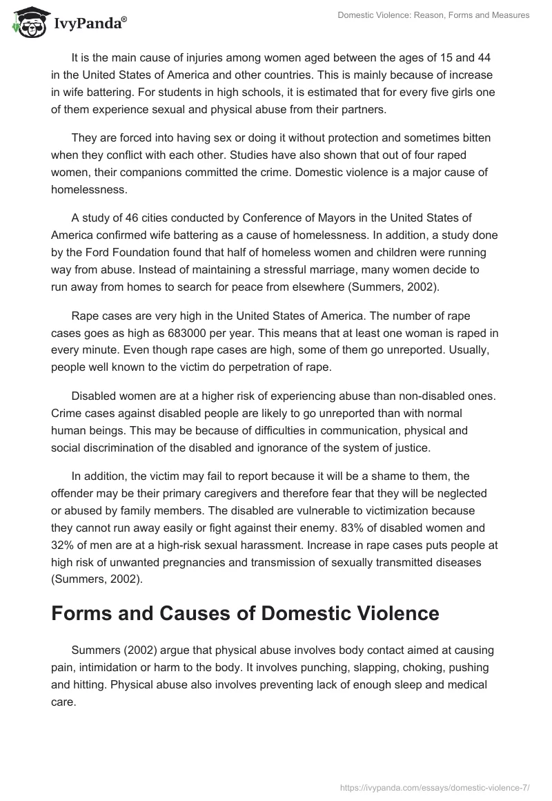 Domestic Violence: Reason, Forms and Measures. Page 4