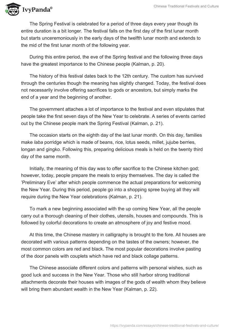 Chinese Traditional Festivals and Culture. Page 2