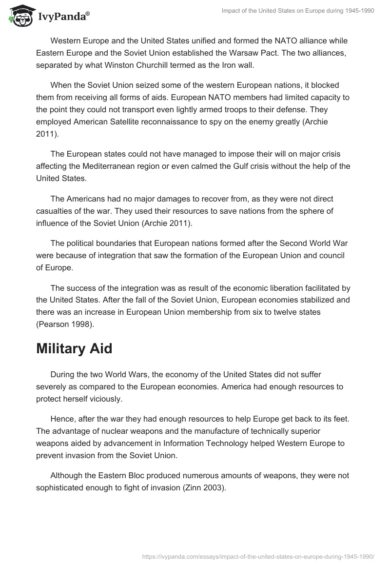 Impact of the United States on Europe During 1945-1990. Page 3
