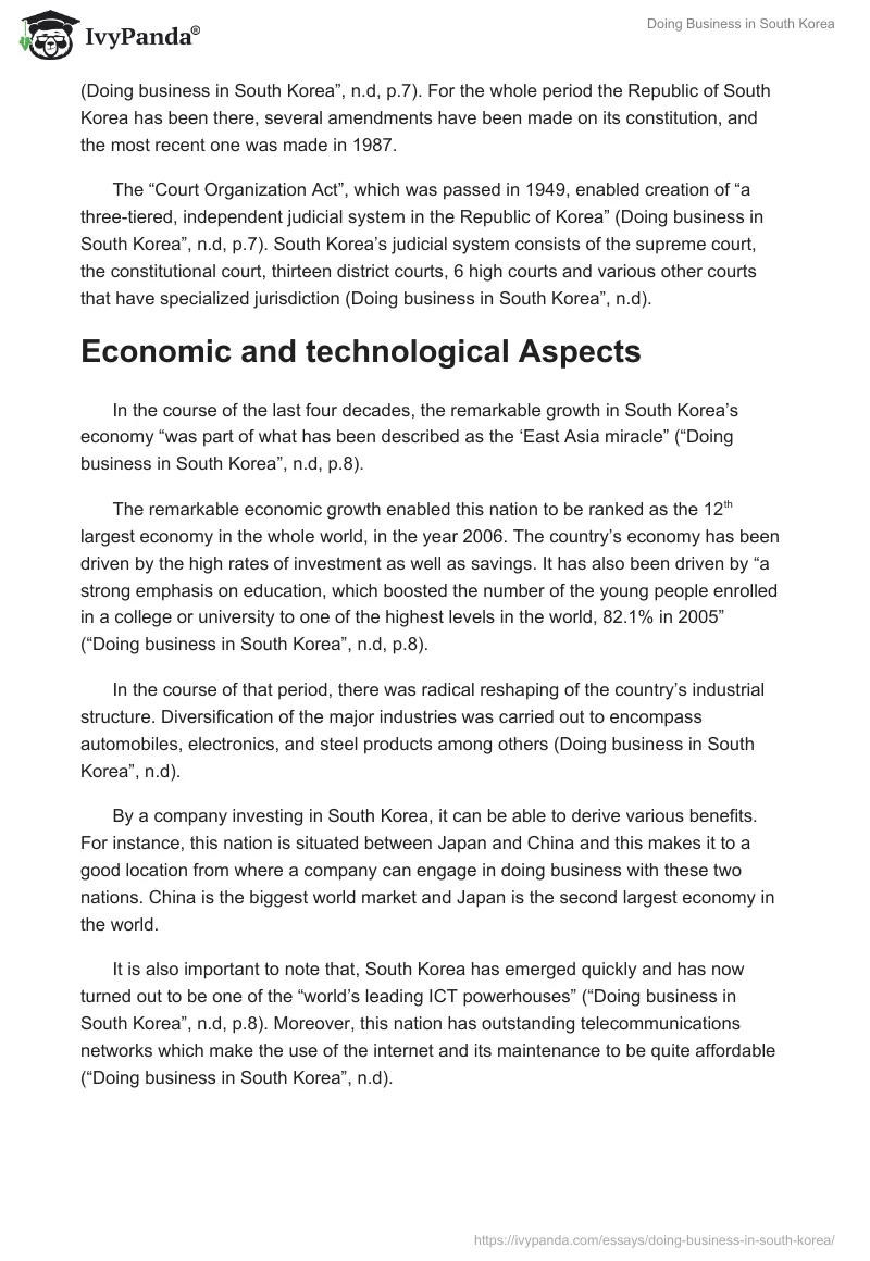 Doing Business in South Korea. Page 2