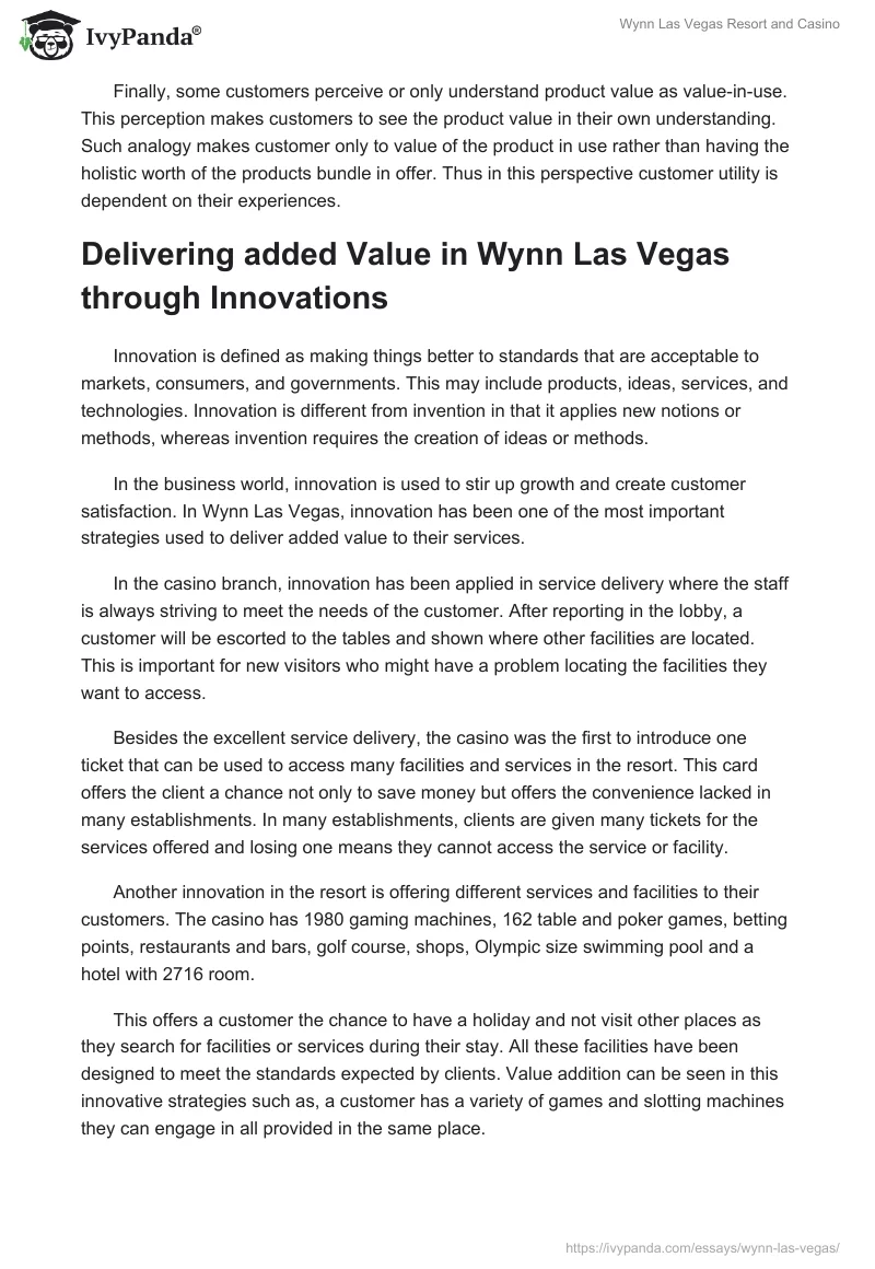 Wynn Las Vegas Resort and Casino. Page 4