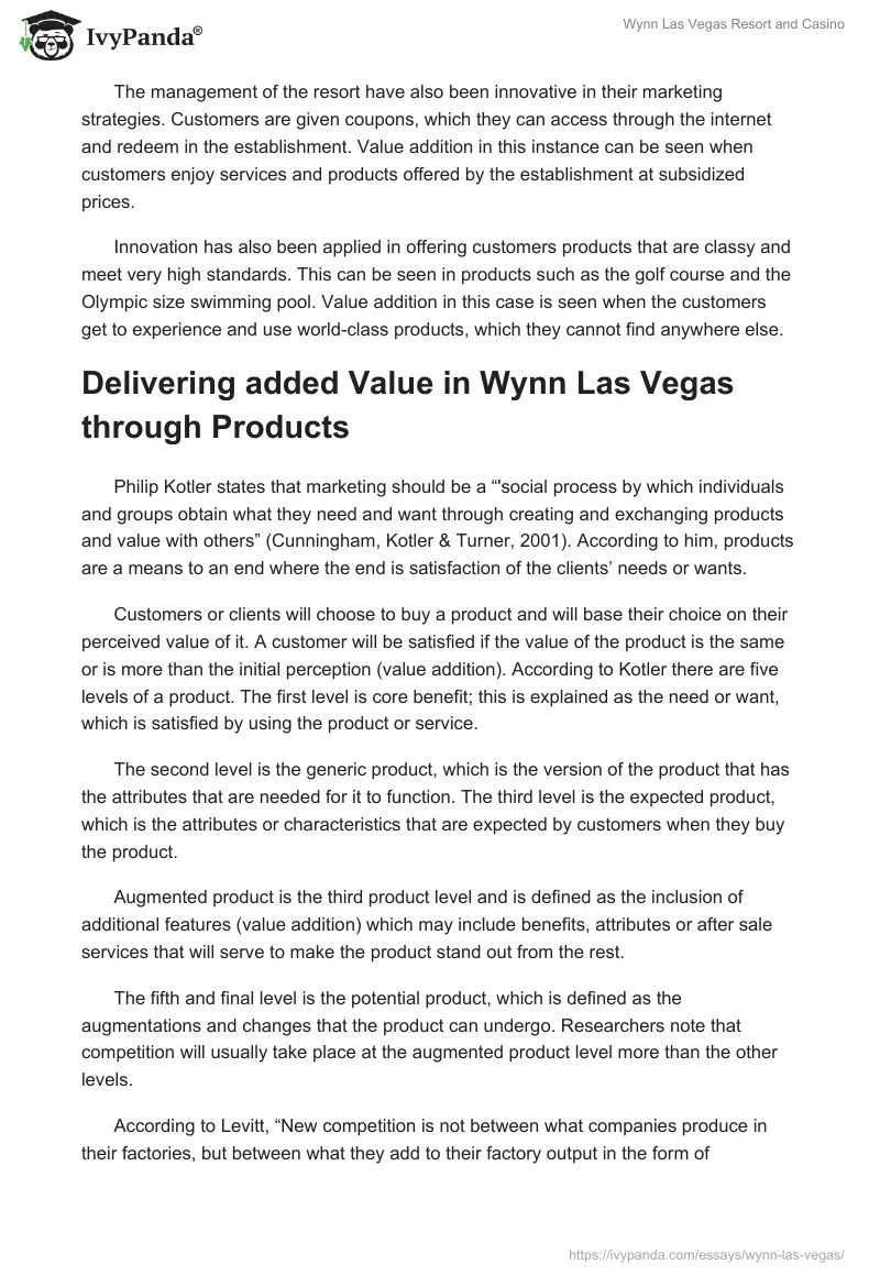 Wynn Las Vegas Resort and Casino. Page 5
