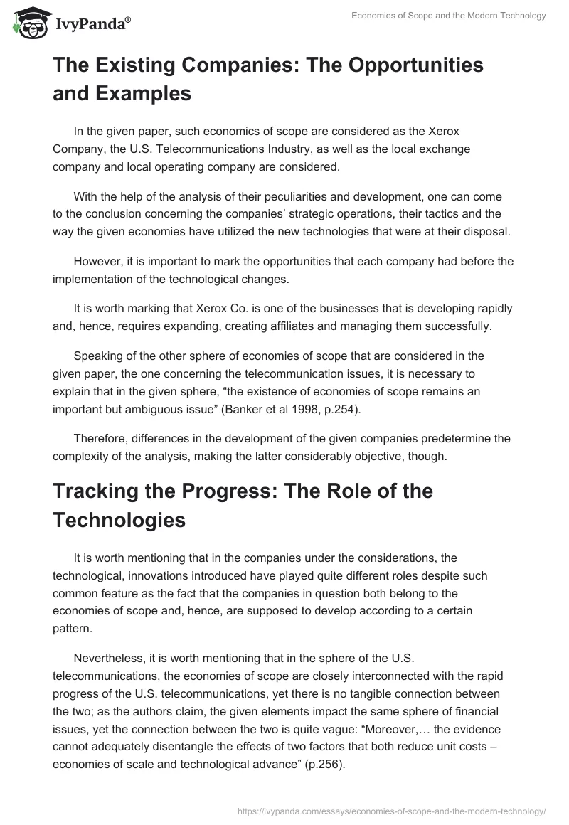 Economies of Scope and the Modern Technology. Page 2