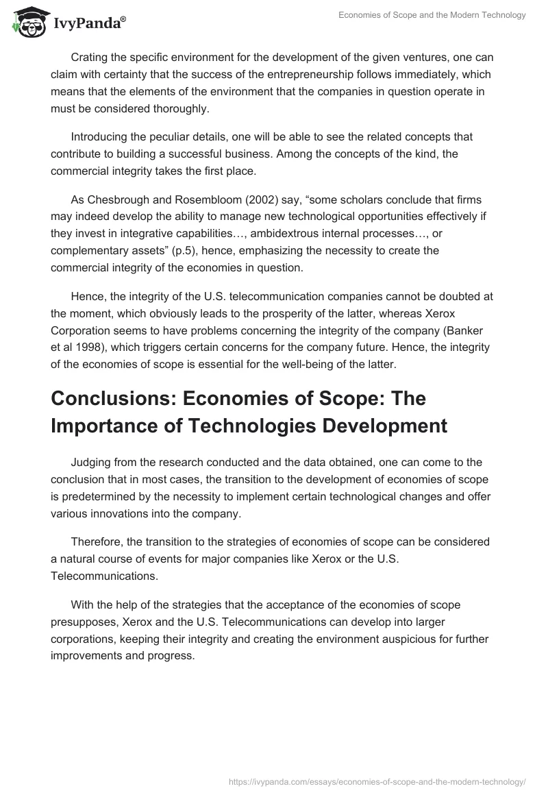 Economies of Scope and the Modern Technology. Page 4