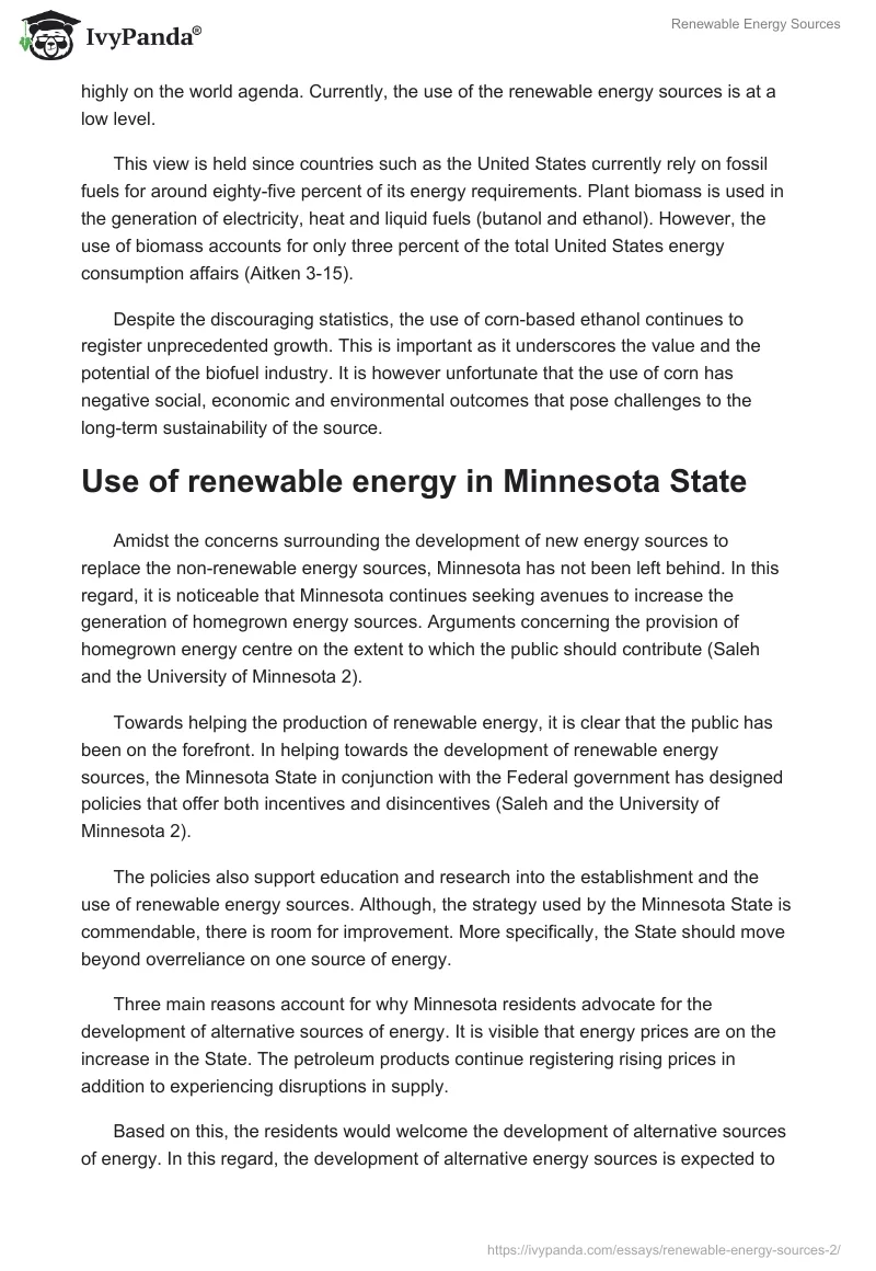 Renewable Energy Sources. Page 2