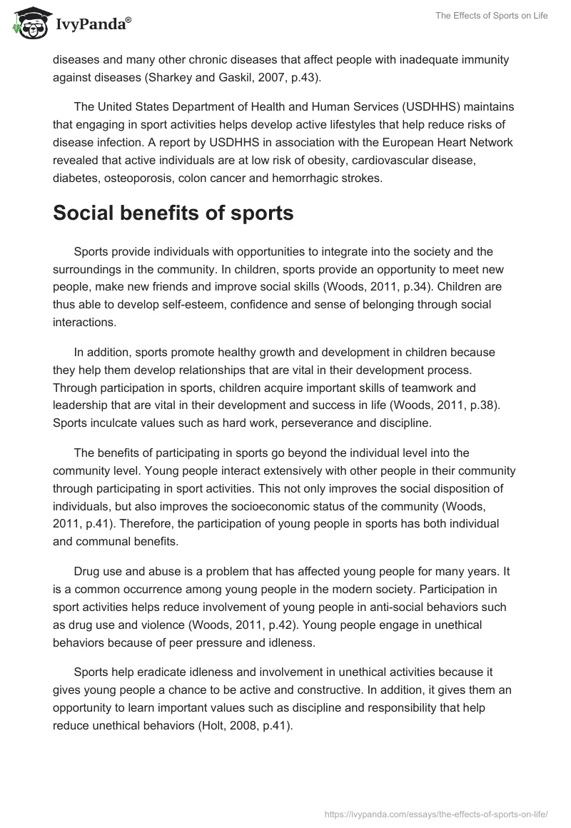 The Effects of Sports on Life. Page 3