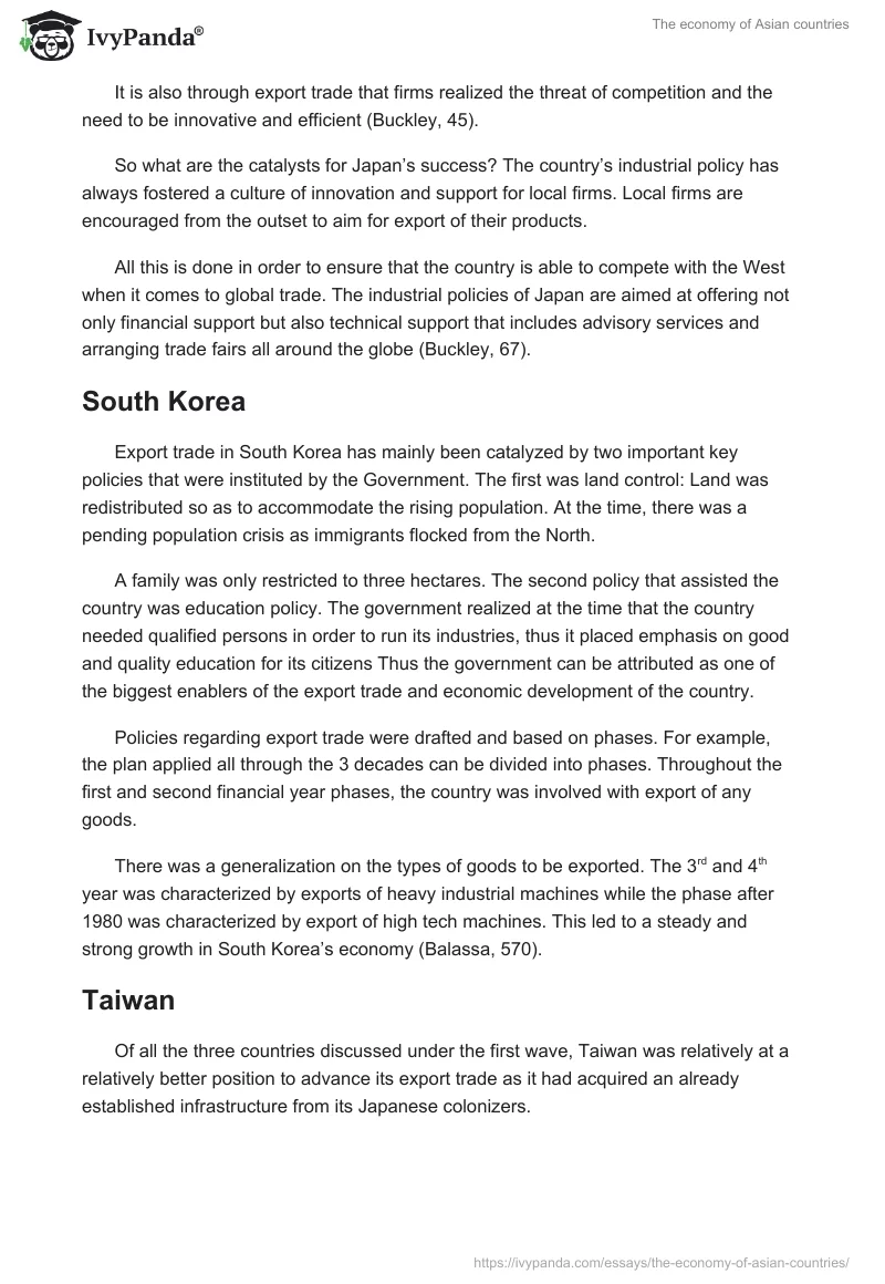 The economy of Asian countries. Page 2