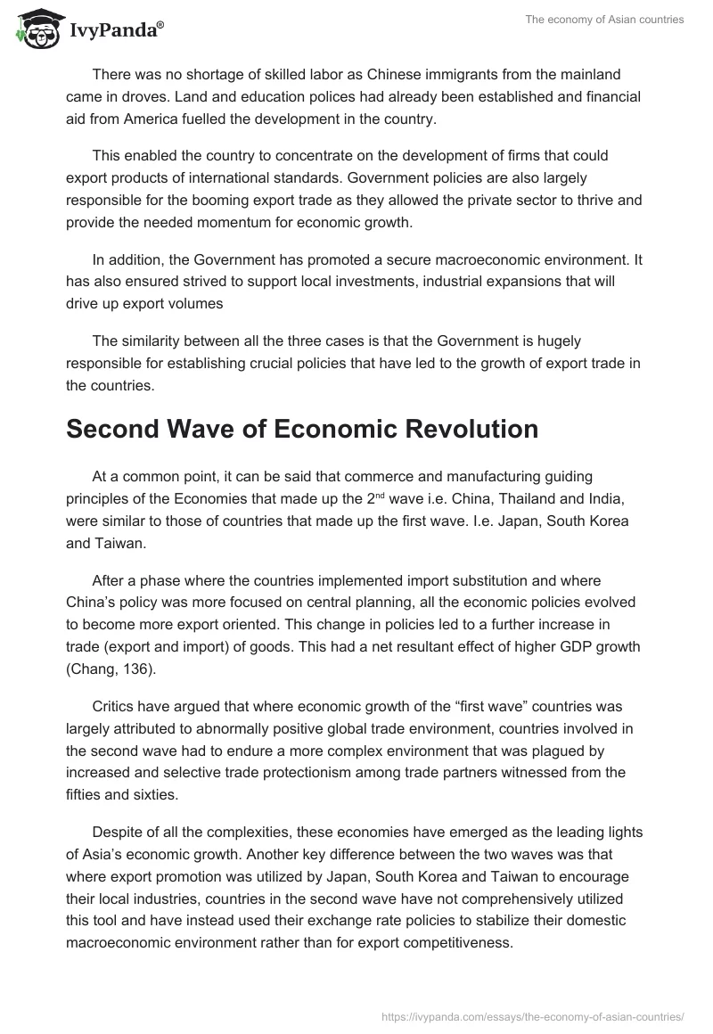 The economy of Asian countries. Page 3